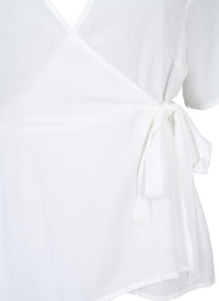 Viscose blouse with wrap, Bright White, Packshot image number 2