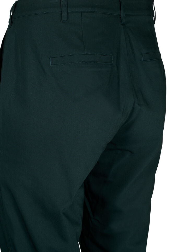 High-waisted trousers with straight legs, Green, Packshot image number 3