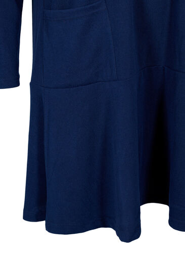 Jersey dress with high neck and pockets, Dress Blues Mel., Packshot image number 3