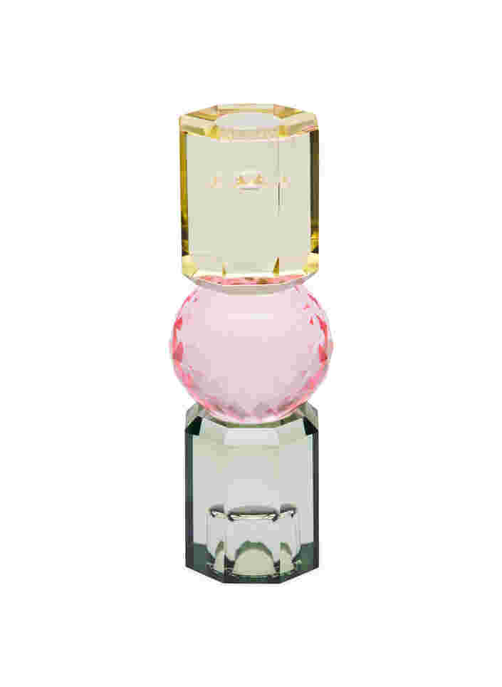 Candle holder in crystal glass, Butter/Olive Comb, Packshot
