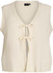 Textured knit vest with tie-belt, Vanilla, Packshot image number 0