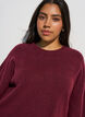 Loose knitted blouse with short sleeves, Red, Model image number 3