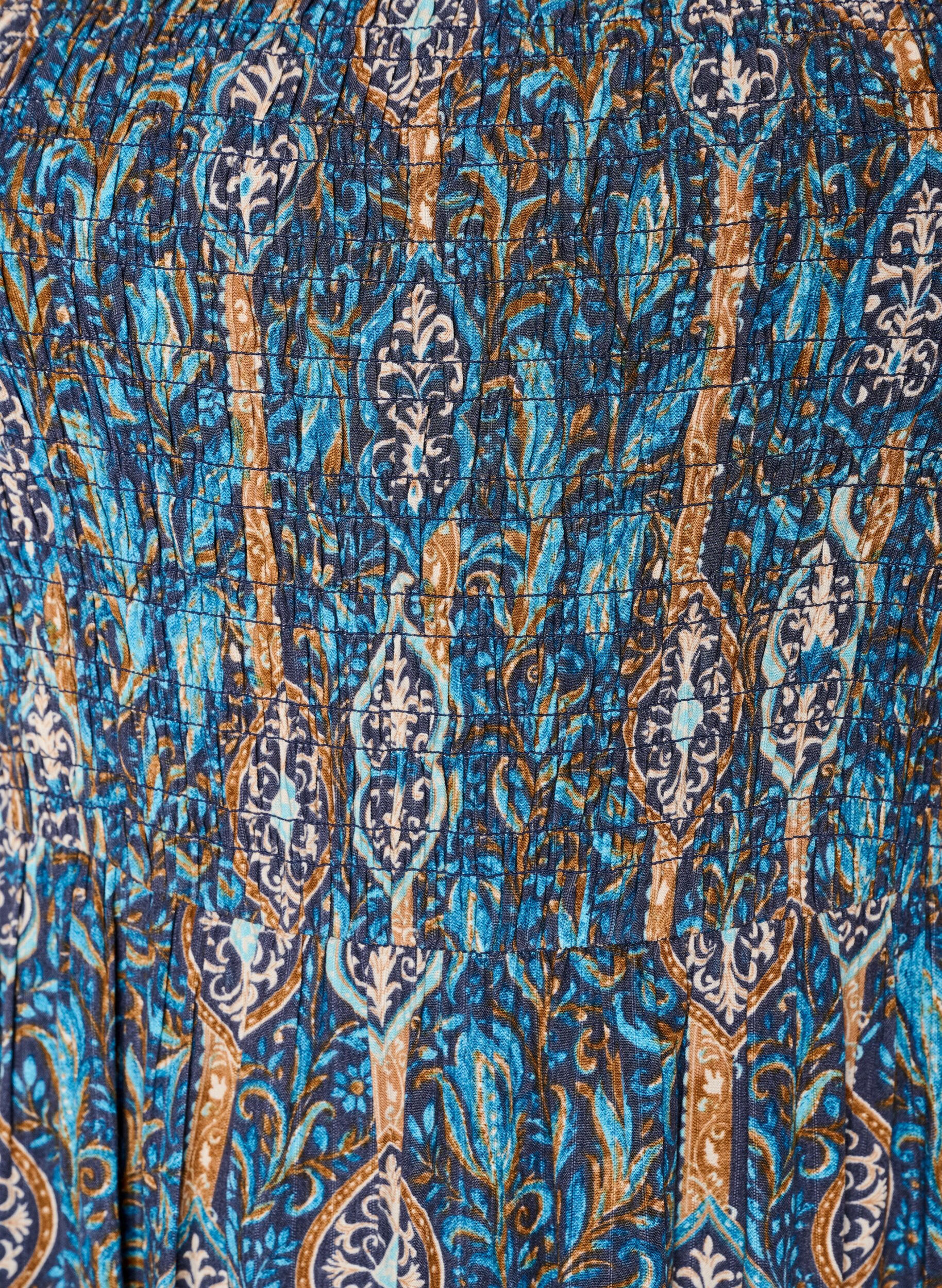 ZizzifashionSummer dress in viscose with paisley print, Blue, Packshot image number 2