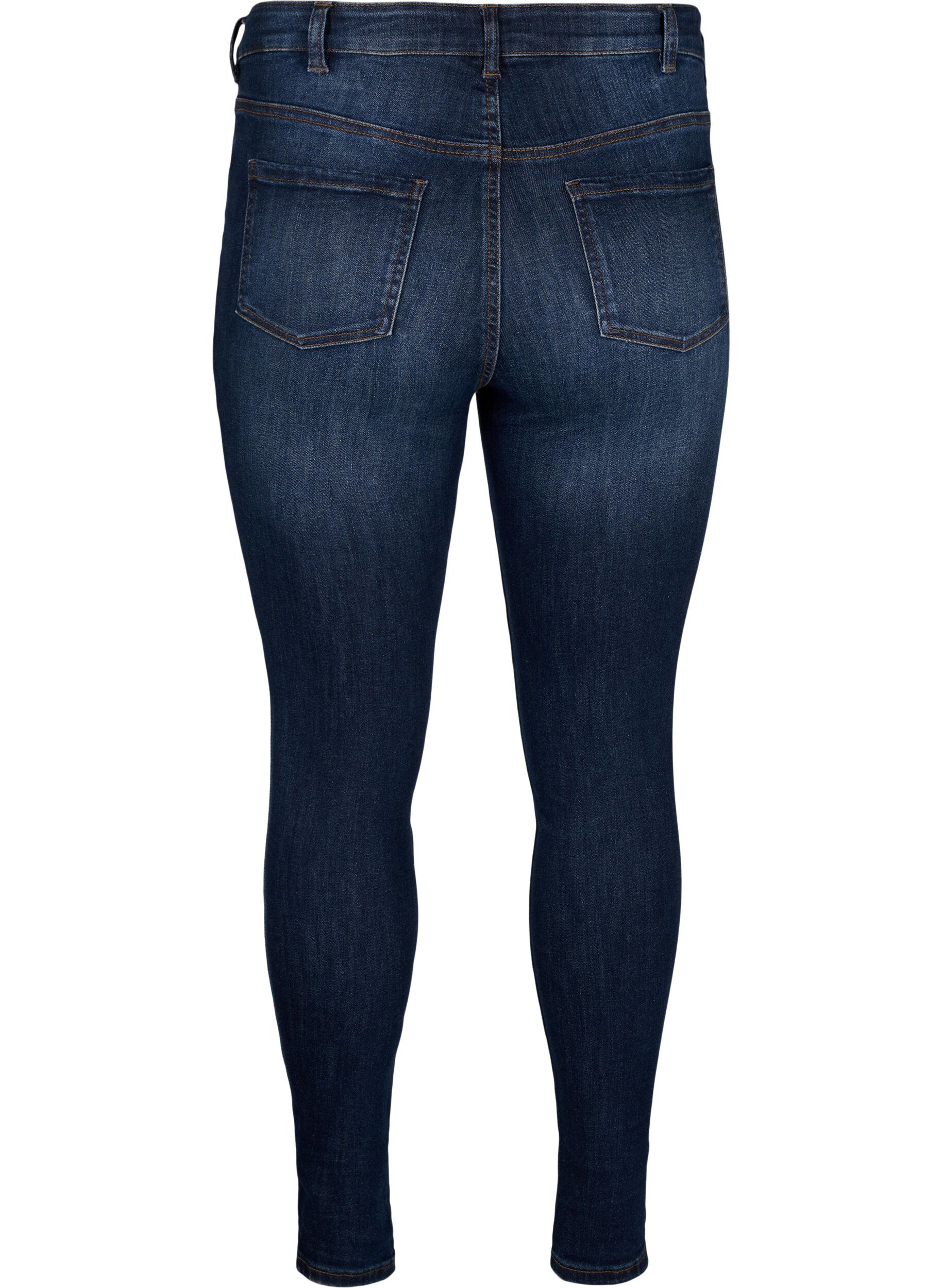 Zizzifashion Super slim jeans with high waist, Dark Blue, Packshot image number 1