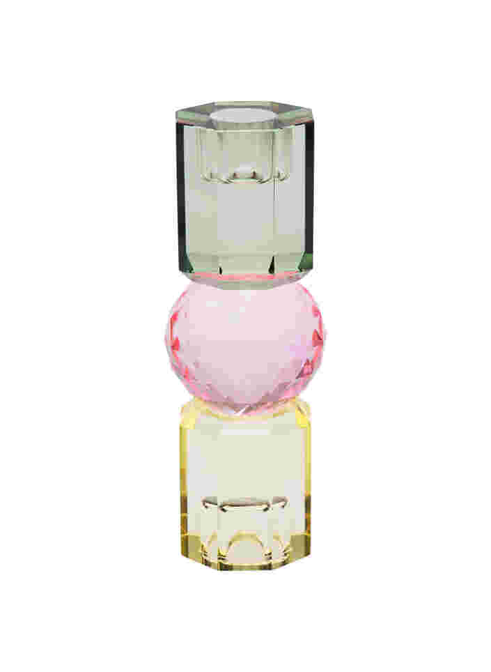 Candle holder in crystal glass, Butter/Olive Comb, Packshot image number 1