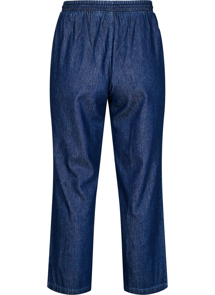 Straight fit jeans with elasticated waistband, Blue, Packshot image number 1