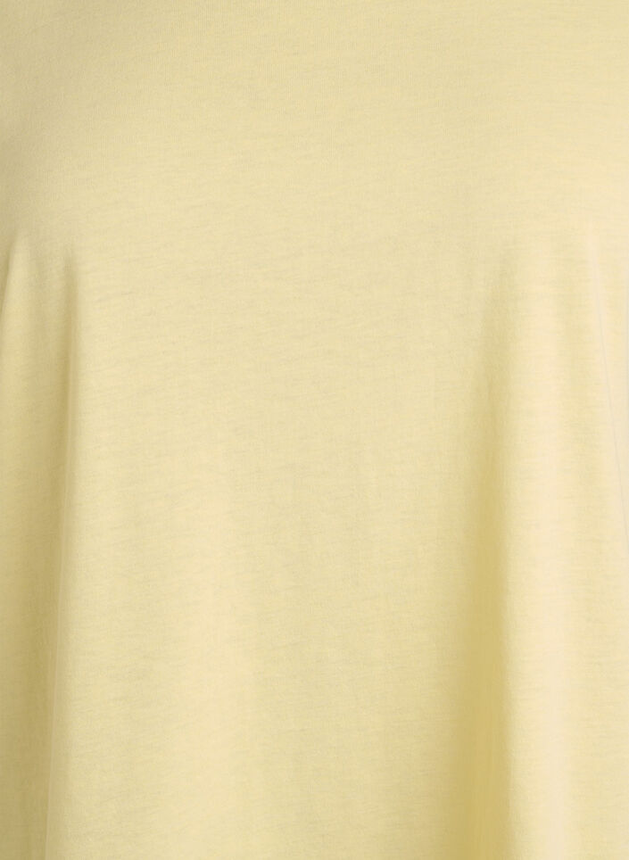 Short-sleeved cotton blend t-shirt, Yellow, Packshot image number 2