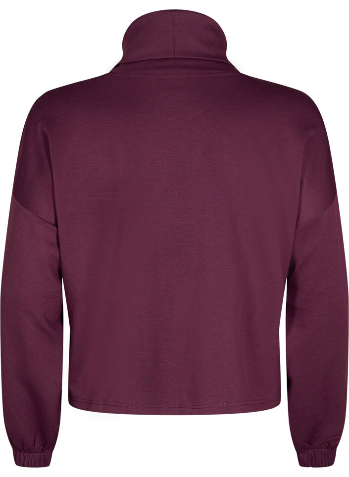 Blouse with turtleneck in modal mix, Dark Bordeaux, Packshot image number 1