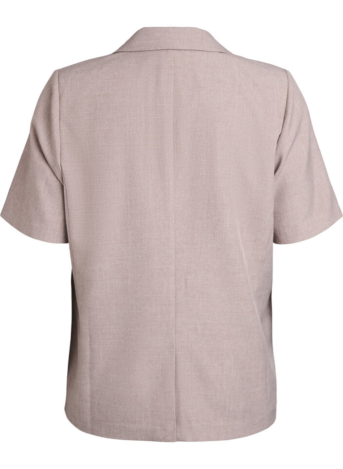 Blazer with short sleeves and lapels, Brown, Packshot image number 1