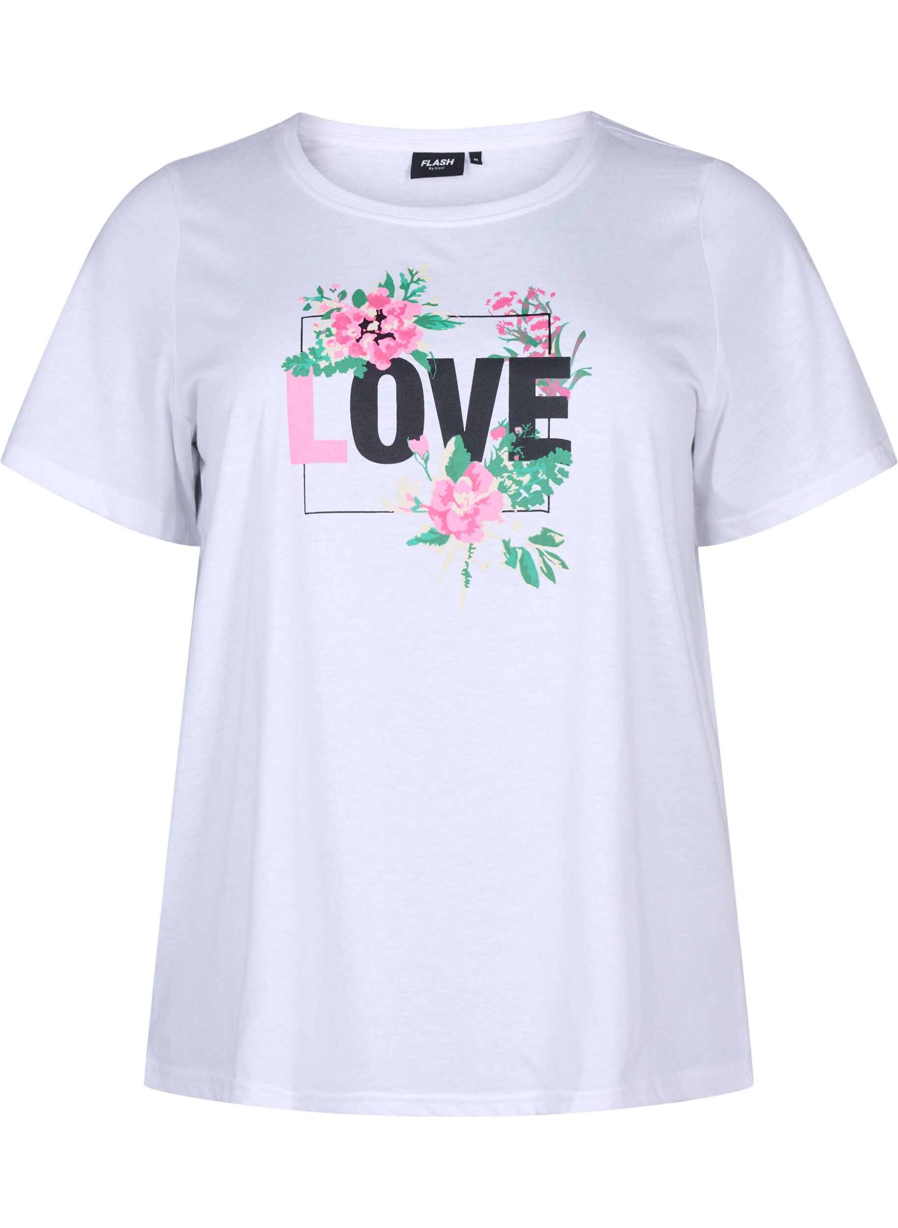 Zizzifashion FLASH - T-shirt with motif, Bright White Love, Packshot image number 0