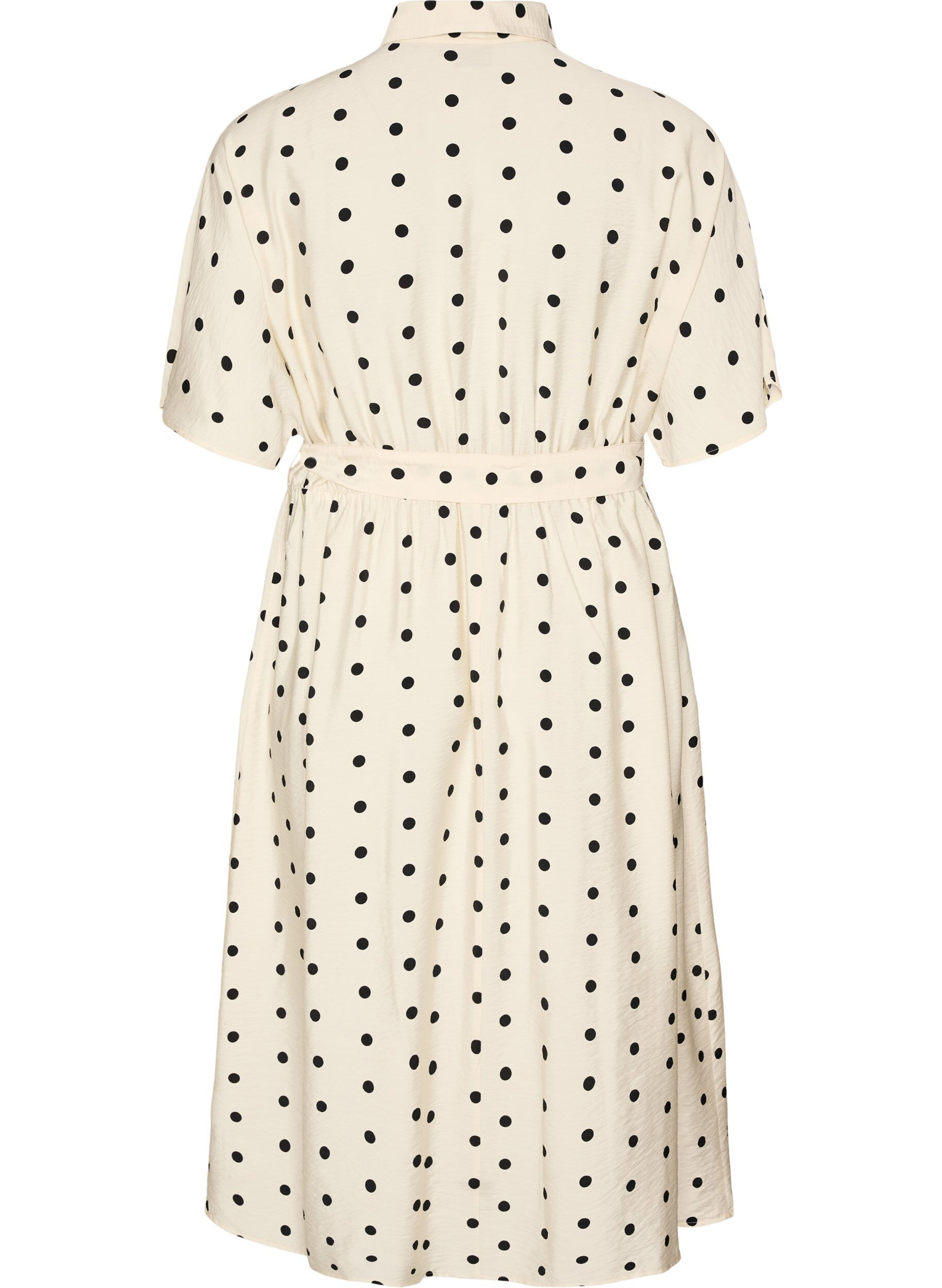 ZizzifashionMidi shirt dress in dotted viscose, Vanilla, Packshot image number 1