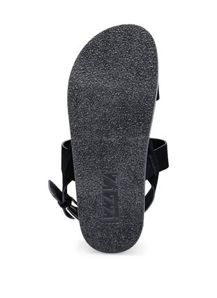 Wide fit sandal in suede, Black, Packshot image number 3