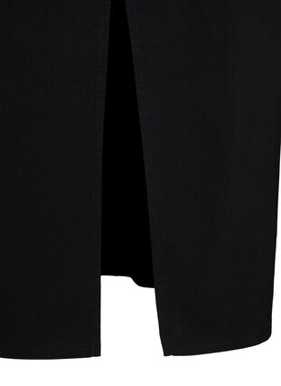 Long skirt with slit in front, Black, Packshot image number 3