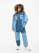Colorblock denim jacket, Light Blue Denim, Model image number 2