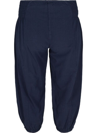 Loose 3/4-length trousers with smock detail, Night Sky, Packshot image number 1