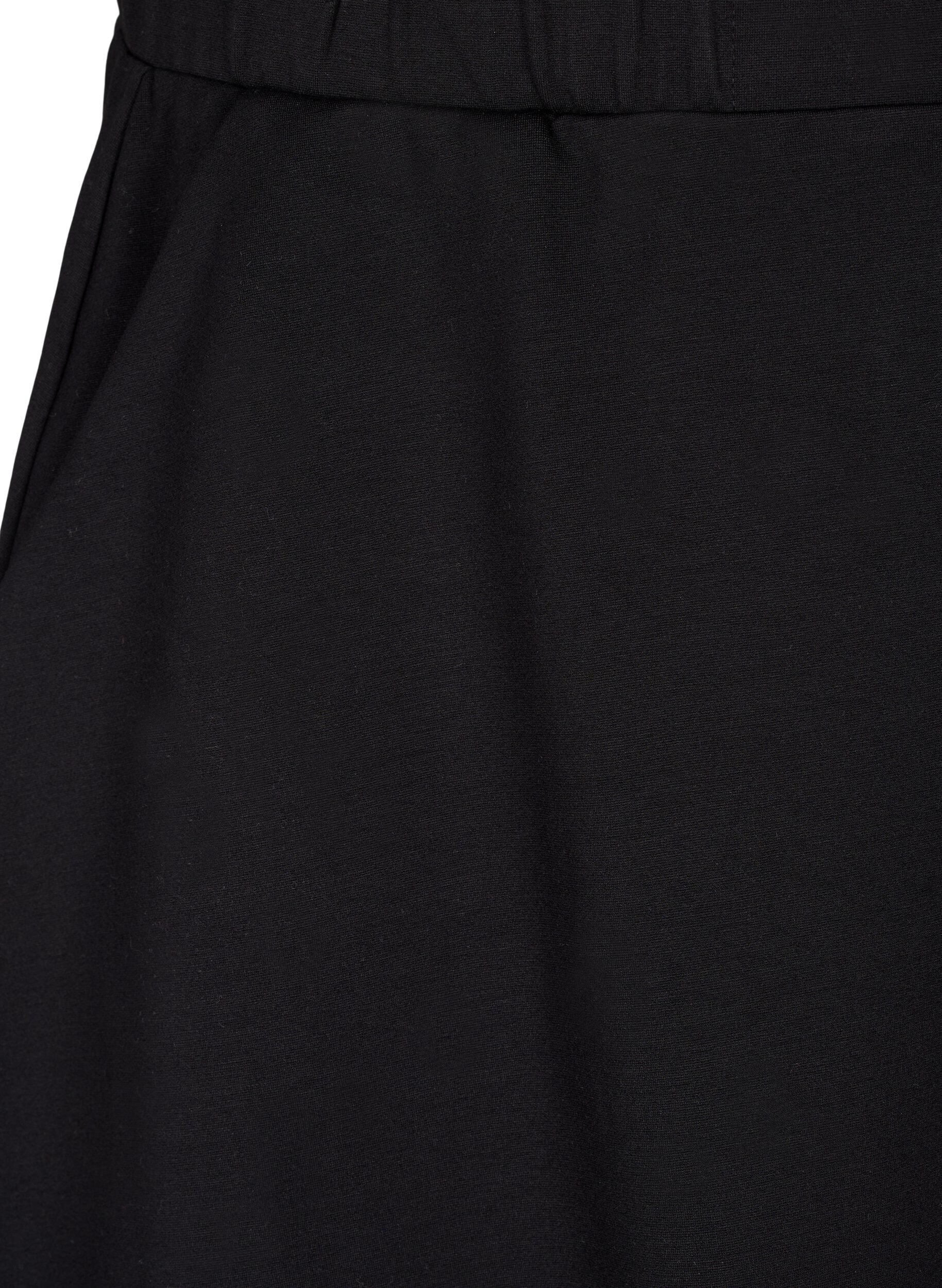 Zizzifashion Skater skirt in viscose, Black, Packshot image number 2