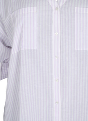 Striped tunic with v neck and buttons, Lavender Stripe, Packshot image number 2