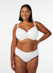 Padded lace bra with mesh details, White, Model image number 1