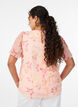 Blouse with floral print and airy sleeves, Orange, Model image number 2