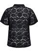 Lace blouse with a collar and V-neck, Black, Packshot image number 1