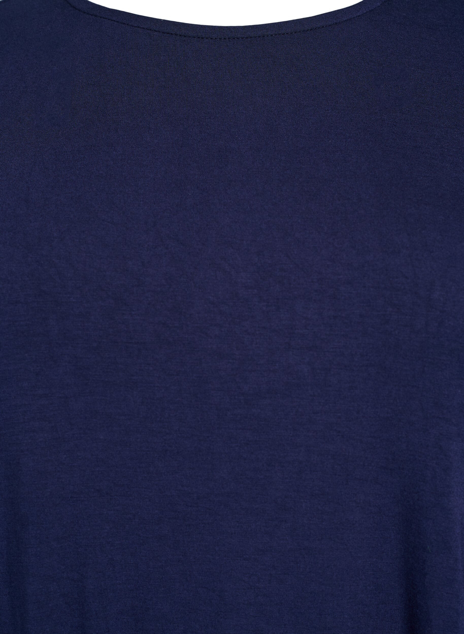 Zizzifashion Solid coloured blouse with long sleeves, Blue, Packshot image number 2