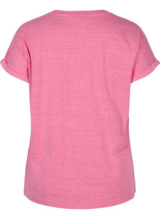 Mottled t-shirt in cotton, Fandango Pink Mel, Packshot image number 1