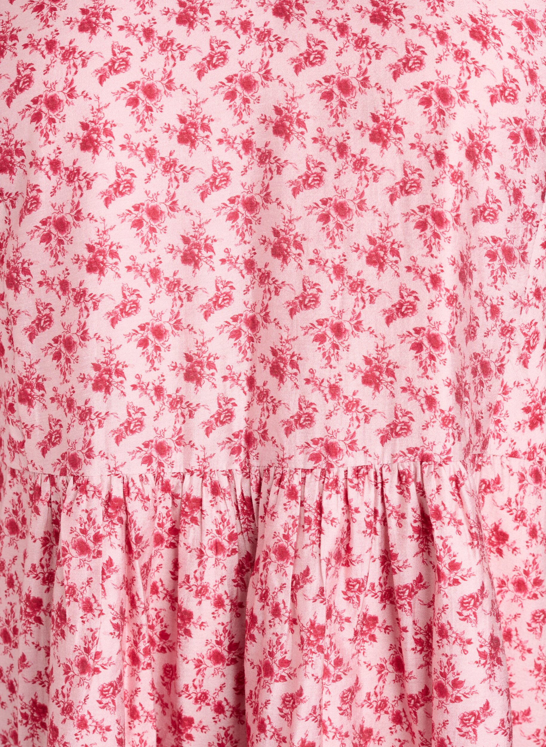 ZizzifashionShort viscose dress with an empire line and balloon sleeves, Red, Packshot image number 2