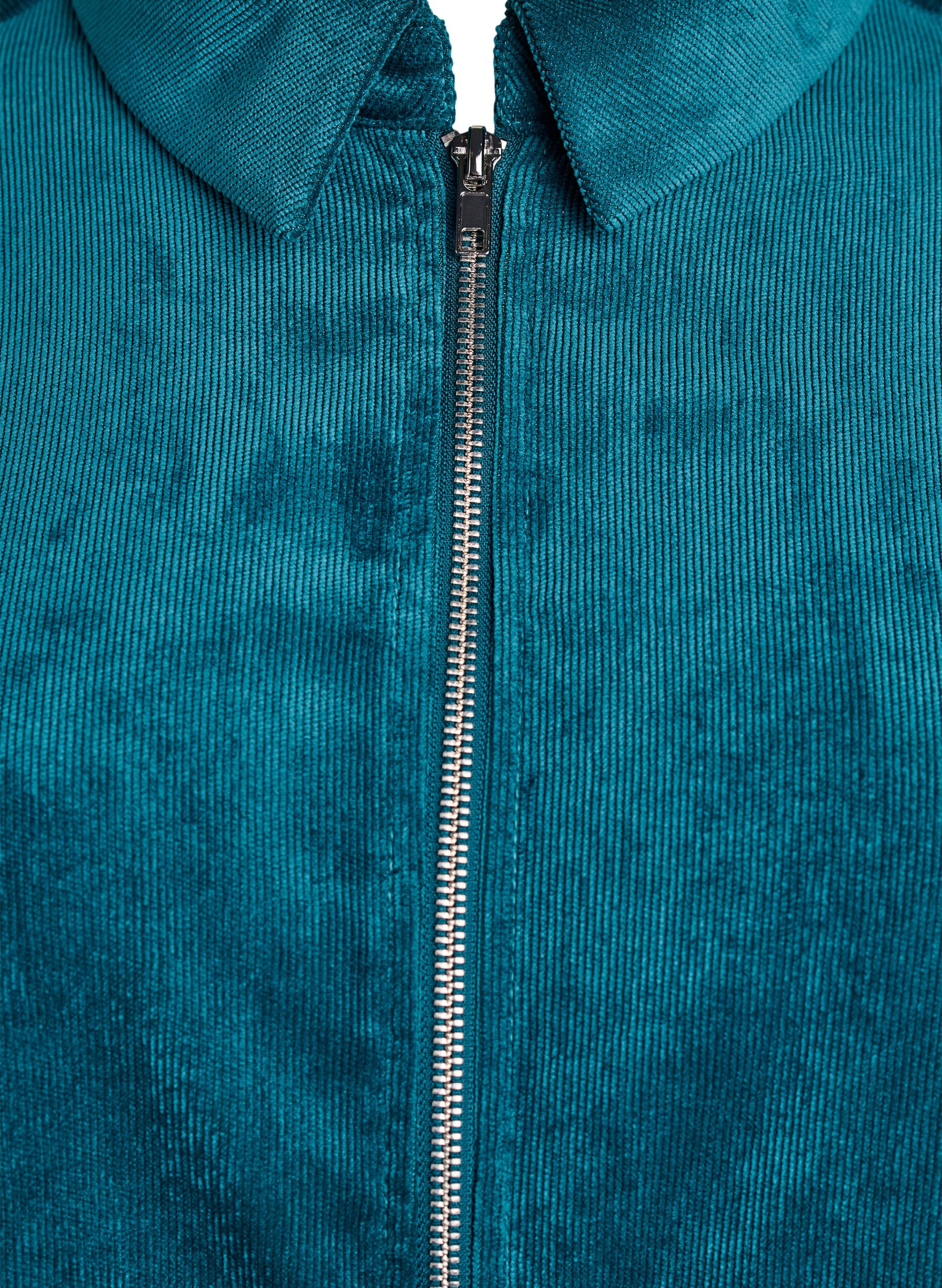 ZizzifashionCorduroy dress with zipper and 3/4 sleeves, Green, Packshot image number 2