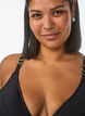 Swimsuit with V-neck and ring detail, Black, Model image number 2