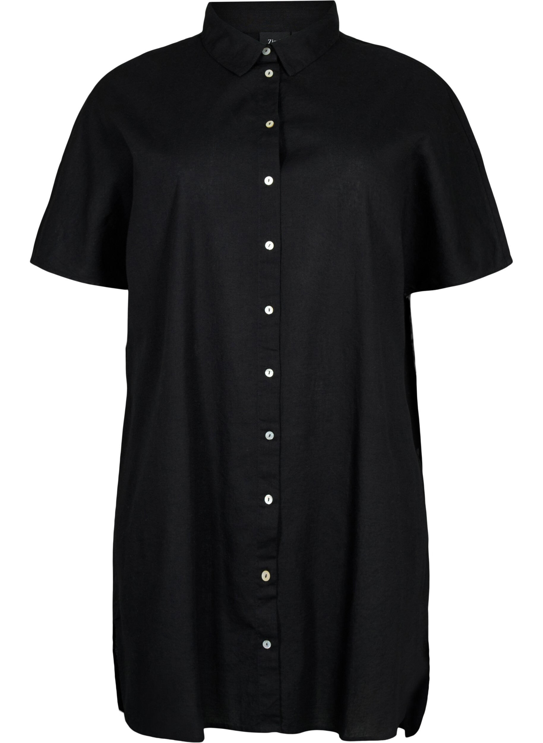 Zizzifashion Long shirt with short sleeves, Black, Packshot image number 0