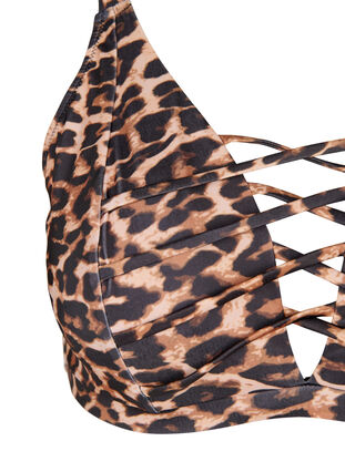 Leopard print bikini bra with thong detail, Autentic Leopard, Packshot image number 2