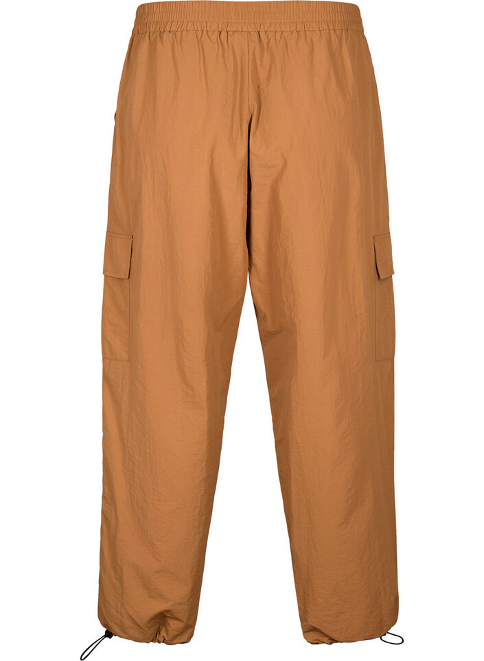 Cargo pants with adjustable elastic drawstring, Sand, Packshot image number 1