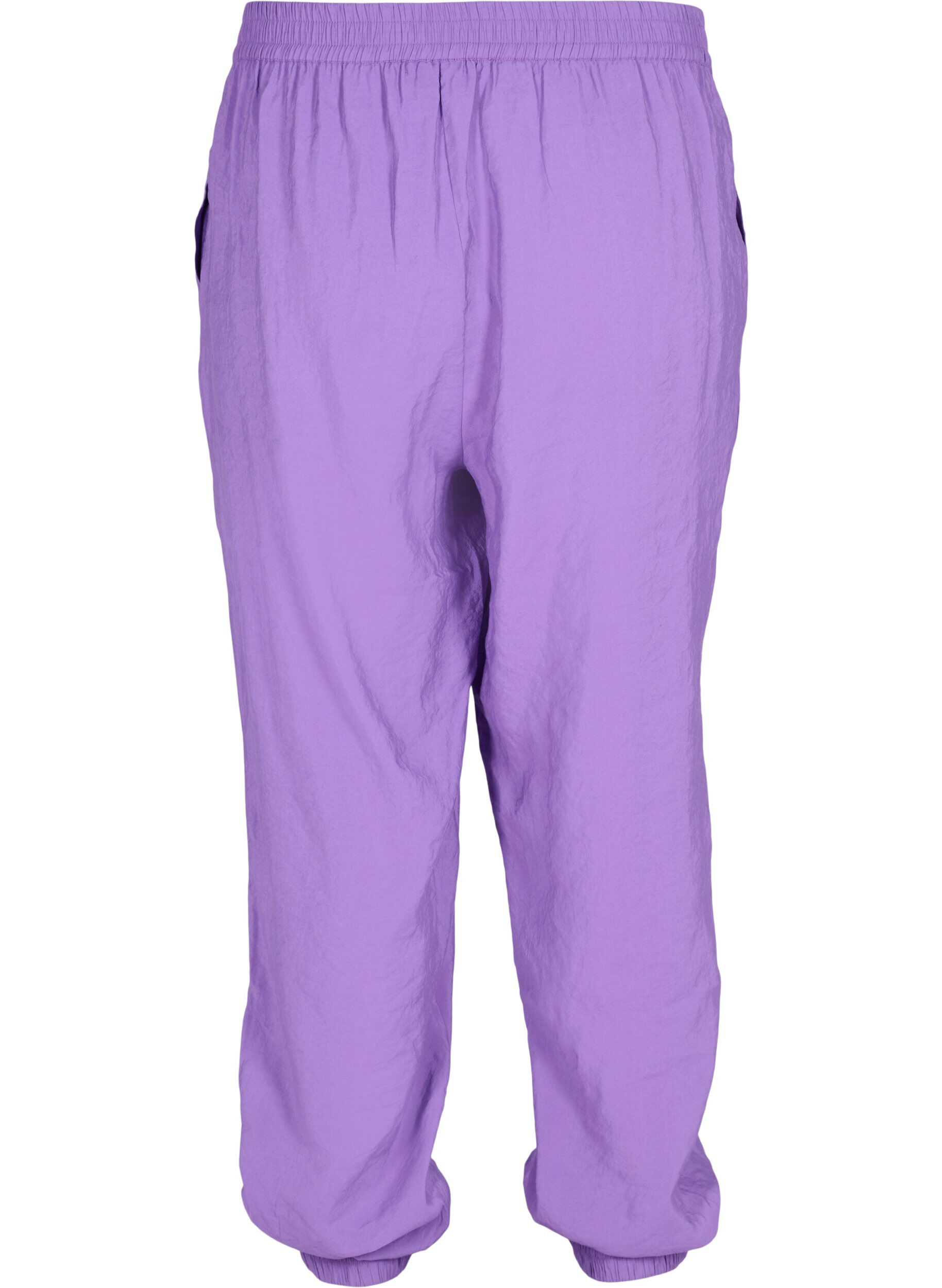 Zizzifashion Loose viscose blend trousers with elastic trim, Royal Lilac, Packshot image number 1