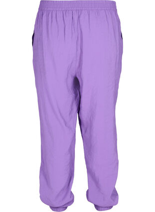 Loose viscose blend trousers with elastic trim, Royal Lilac, Packshot image number 1
