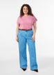 Short-sleeved cotton blend t-shirt, Rose, Model image number 1