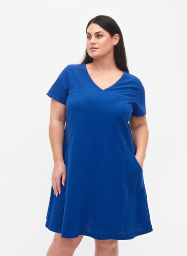 Short-sleeved cotton dress, Surf the web, Model image number 0