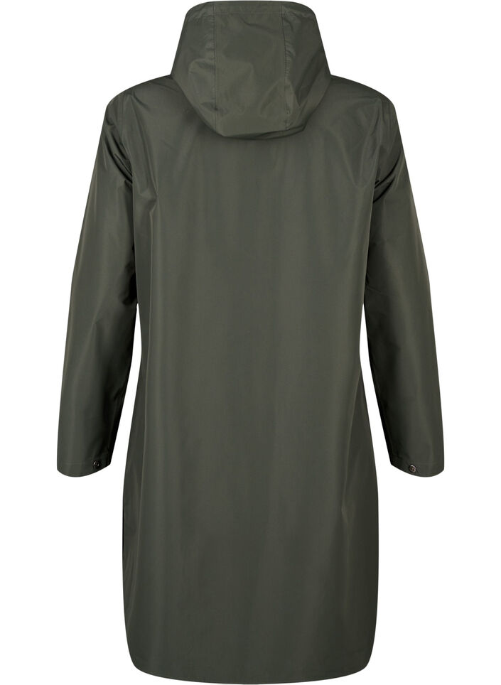 Rain jacket with pockets and a hood, Green, Packshot image number 1