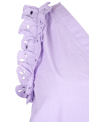 Sleeveless cotton top with ruffles, Sand Verbena, Packshot image number 3
