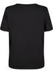 T-shirt with v-neck and cross detail, Black, Packshot image number 1