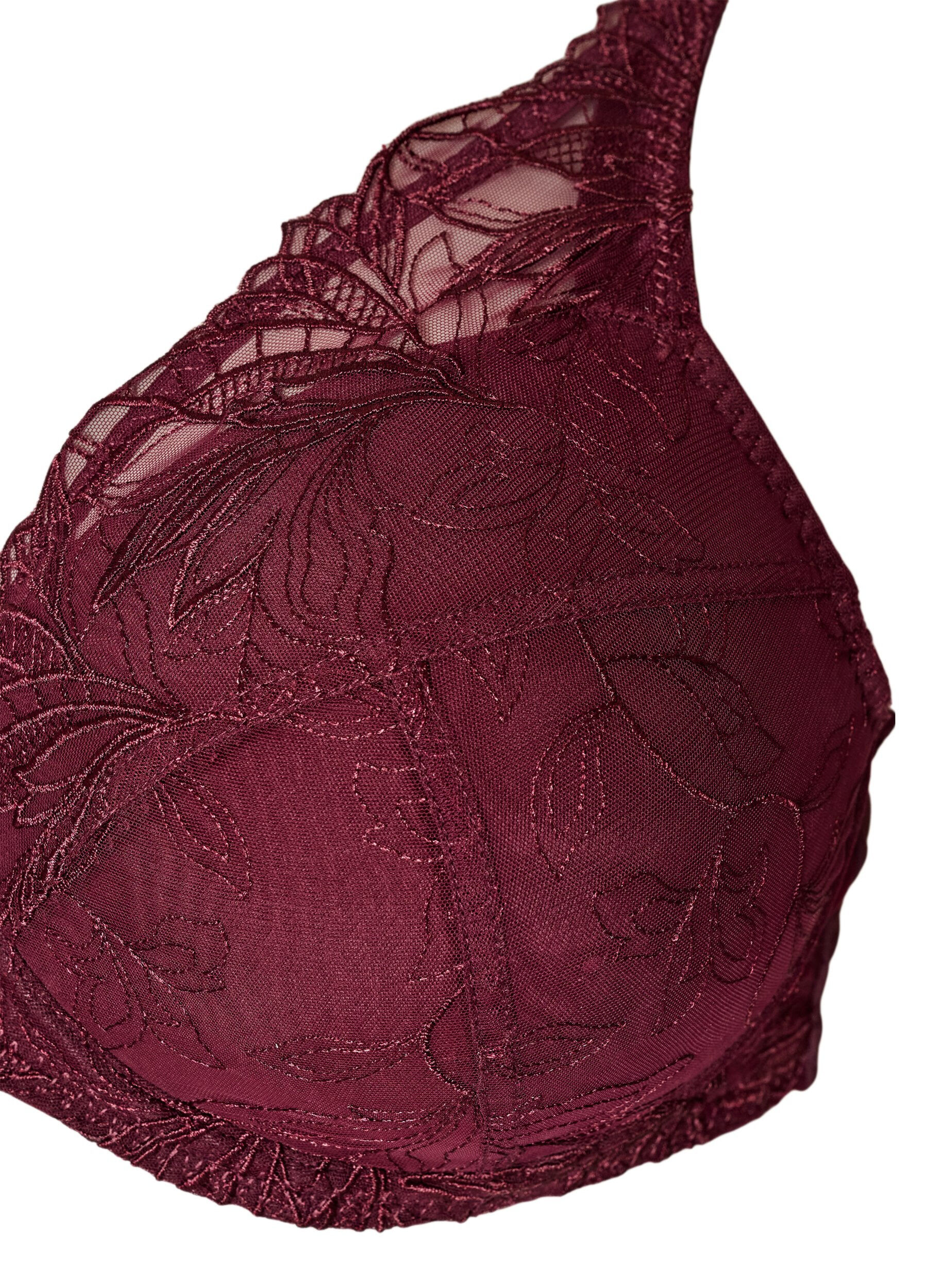 ZizzifashionPadded lace bra with underwire, Red, Packshot image number 2