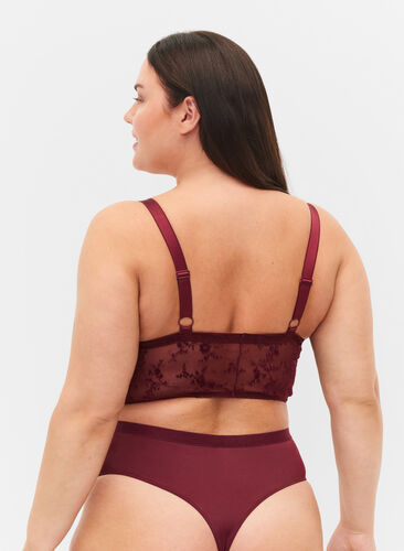 Light padded lace bra, Bordeaux Ass, Model image number 1