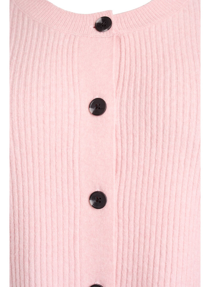 Ribbed cardigan with buttons, Pink, Packshot image number 2