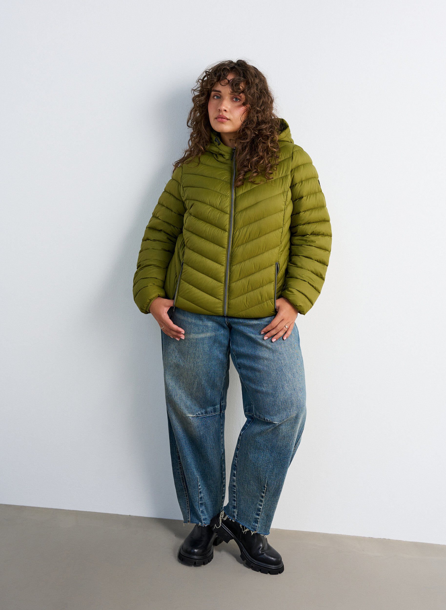 ZizzifashionLightweight hooded jacket, Green, Model image number 1