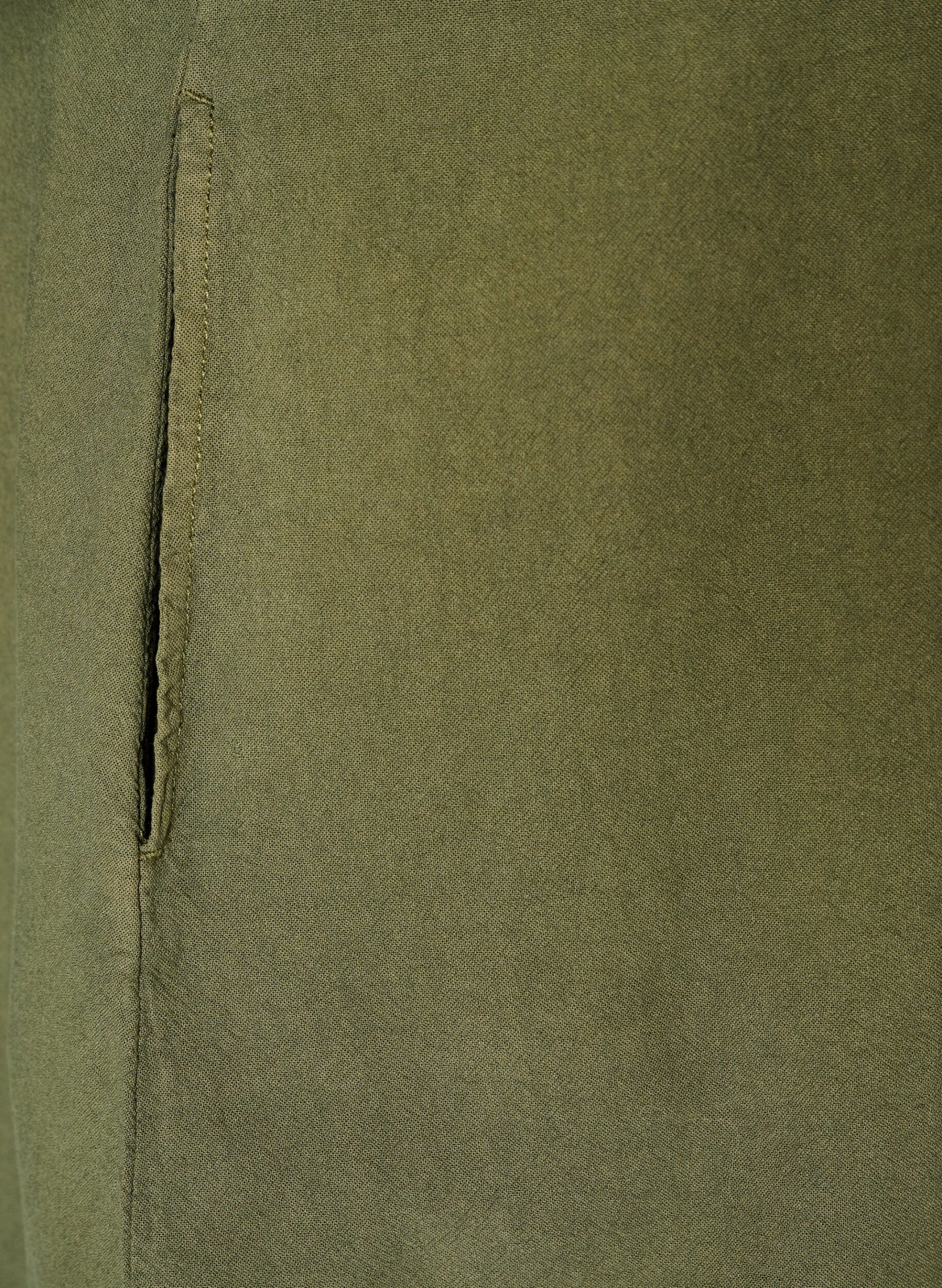ZizzifashionCotton dress with short sleeves and pockets, Green, Packshot image number 3