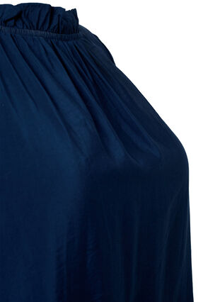 Long-sleeved viscose blouse with ruffles, Total Eclipse, Packshot image number 2