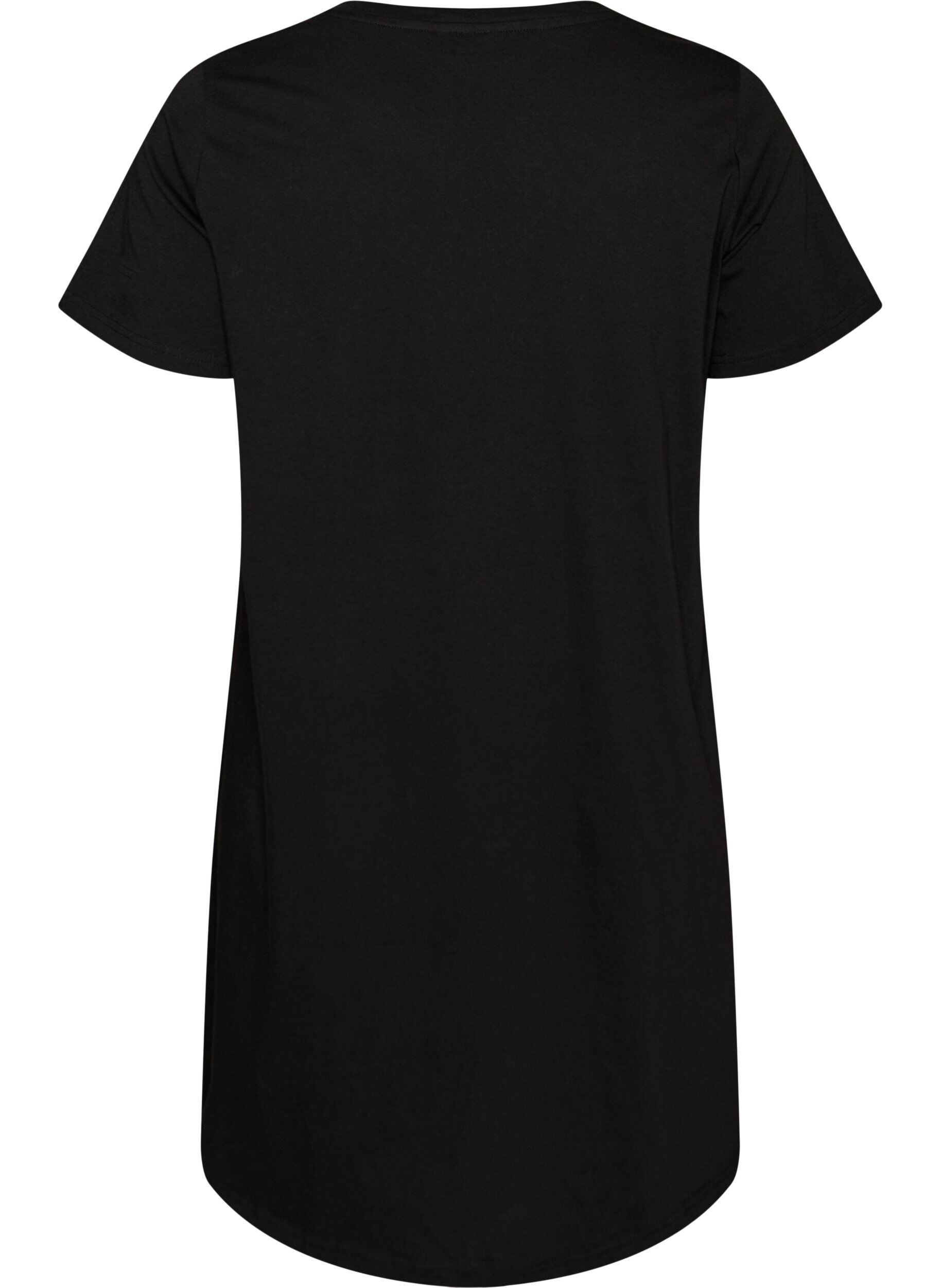 ZizzifashionOrganic cotton nightdress with V-neck, Black, Packshot image number 1