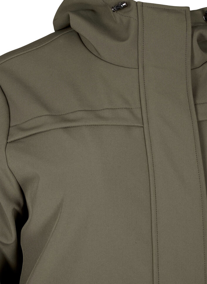 Water-repellent softshell jacket with quilted lining, Green, Packshot image number 2
