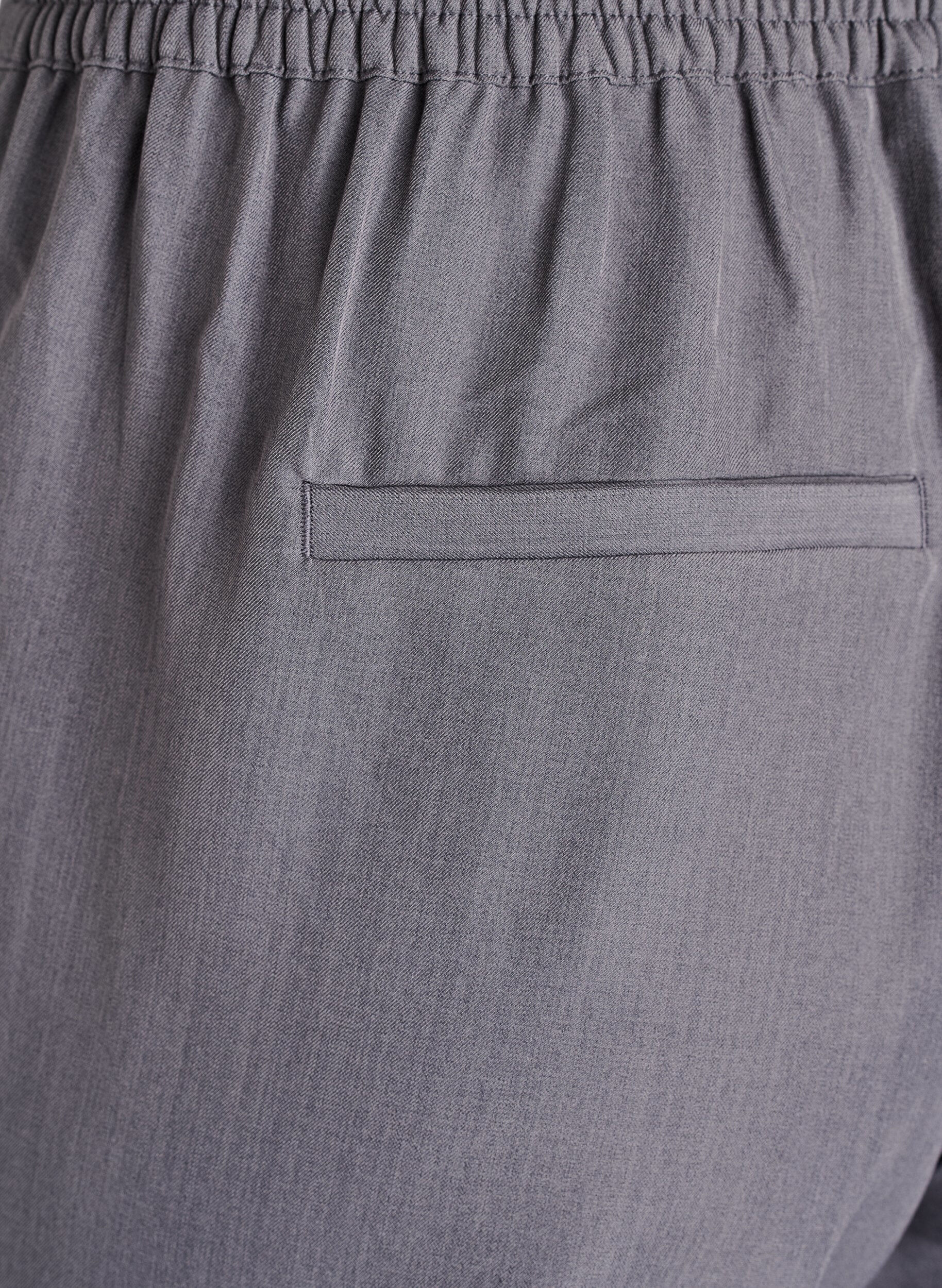 Zizzifashion High-waisted tailored trousers with wide legs, Grey, Packshot image number 3