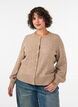 Cable knit cardigan with pearl buttons, Beige, Model image number 0
