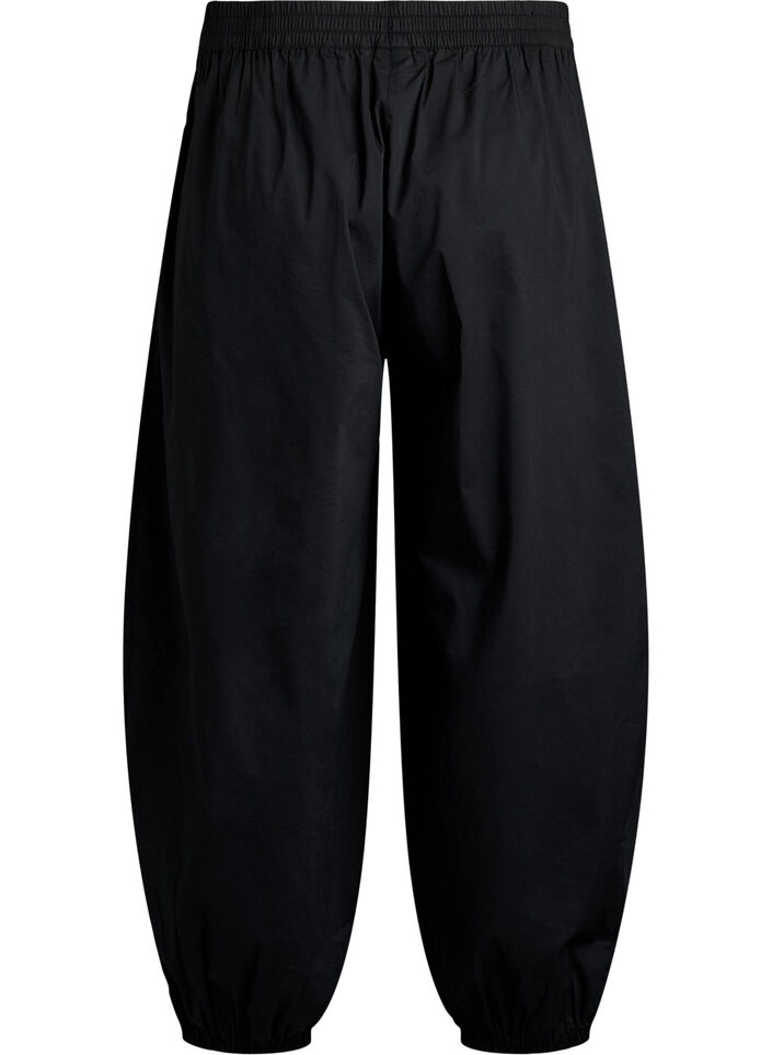 Balloon trousers with pockets and an elasticated waistband, Black, Packshot image number 1